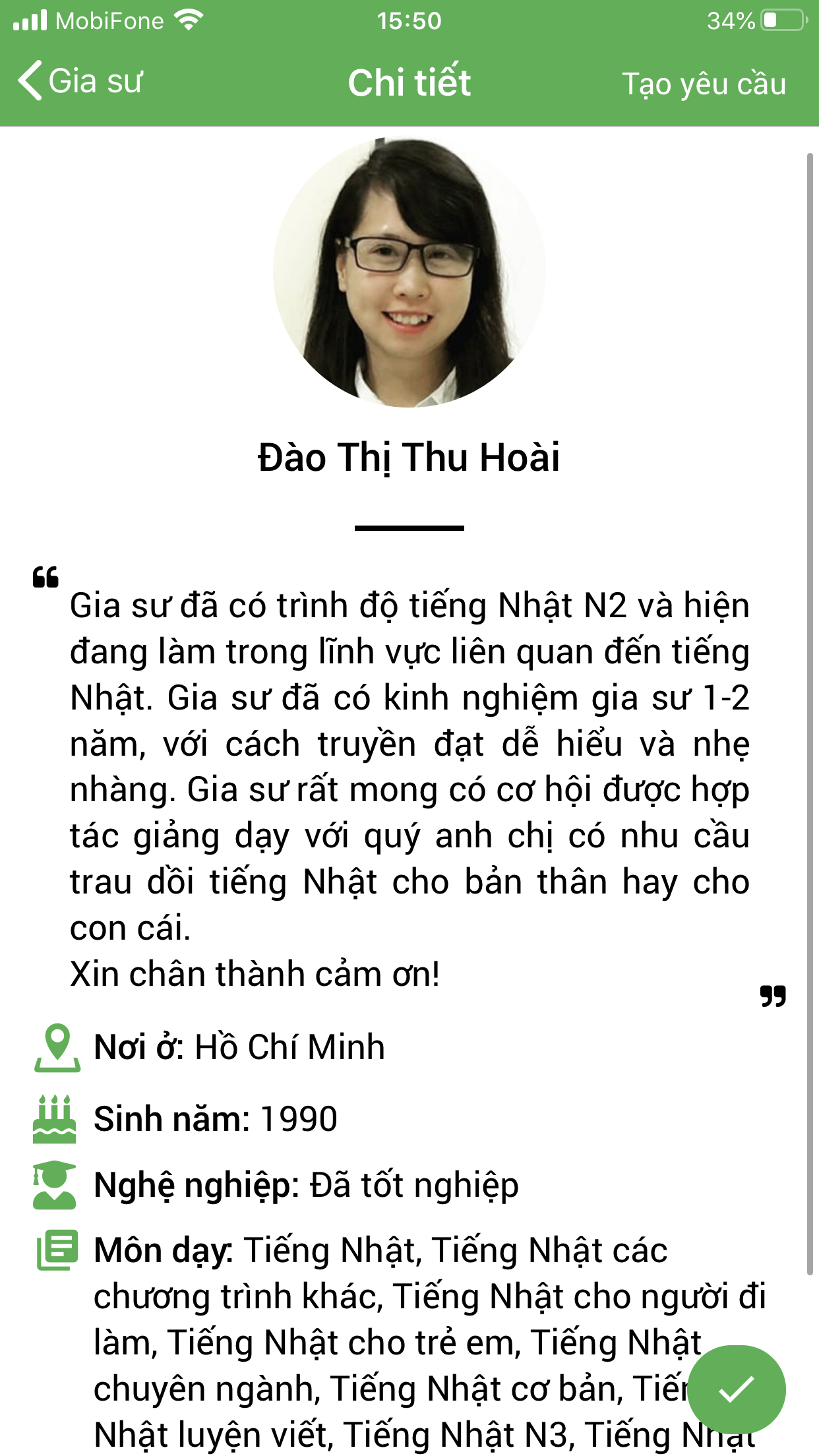dạy kèm tiếng nhật